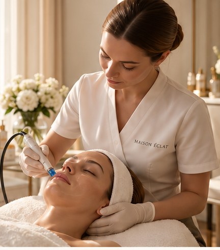 Mobile Facial-Behandlung mit professionellem Equipment